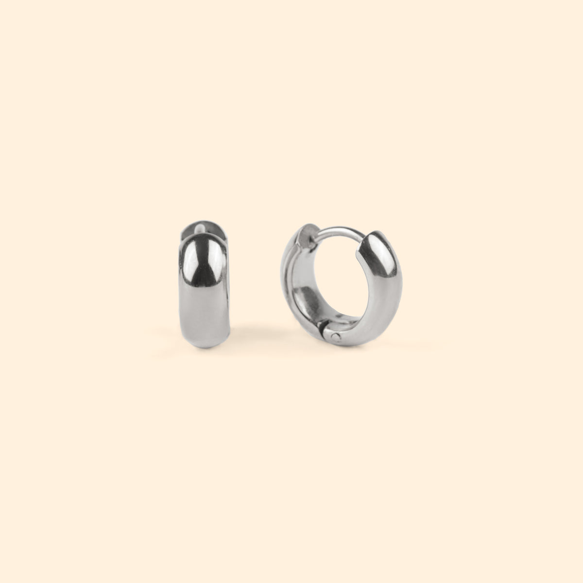 Boucles d'oreilles asymétriques tige acier inoxydable doré anneaux et