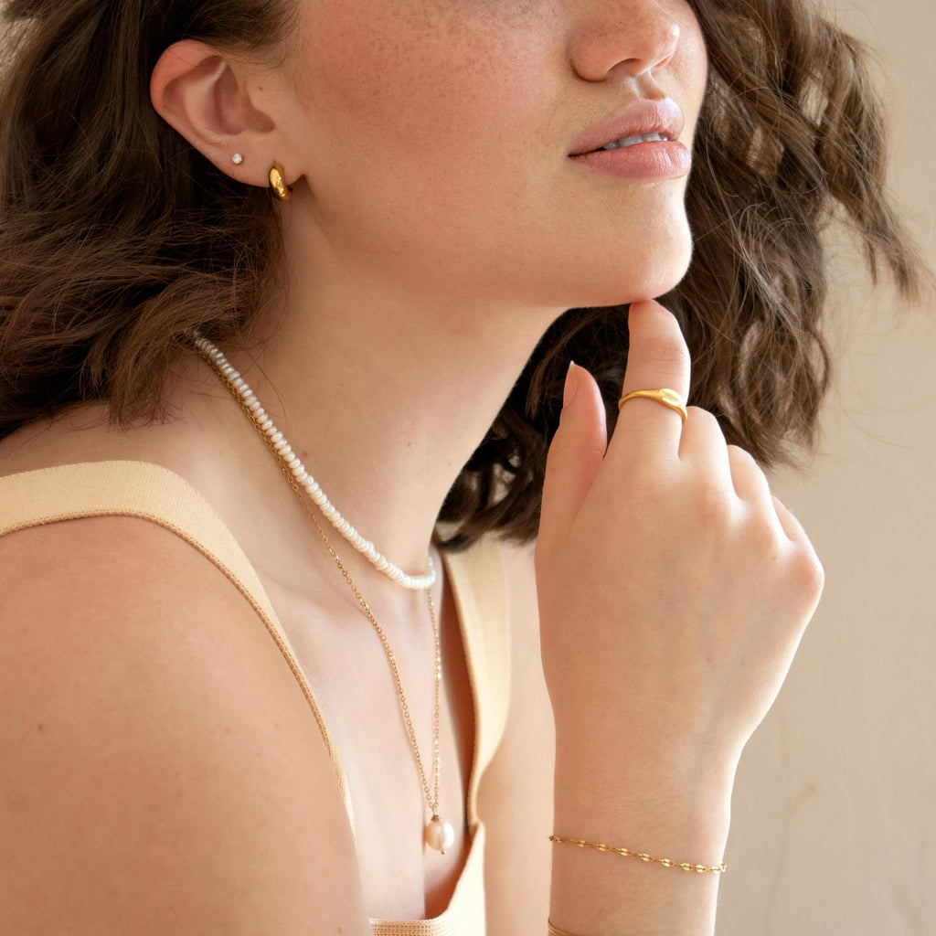 Bague bella de style signet en acier inoxydable