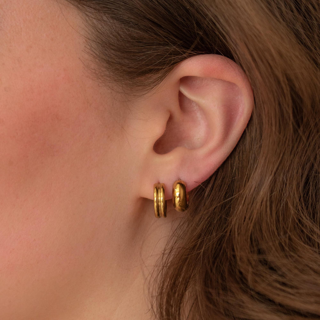 boucles d'oreilles de style Huggies en acier inoxydable pour femme