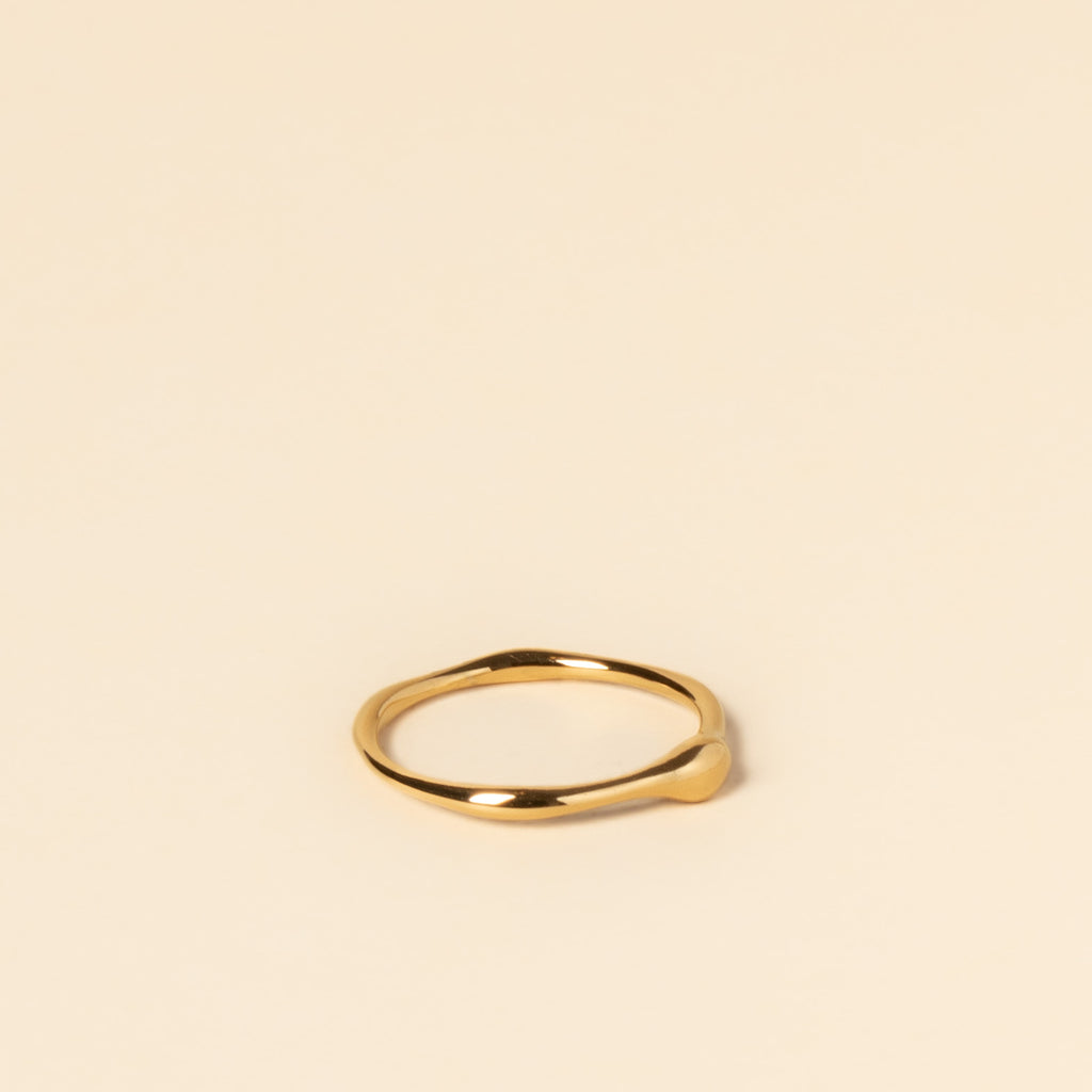 Bague minimaliste Ellie en acier inoxydable couleur or