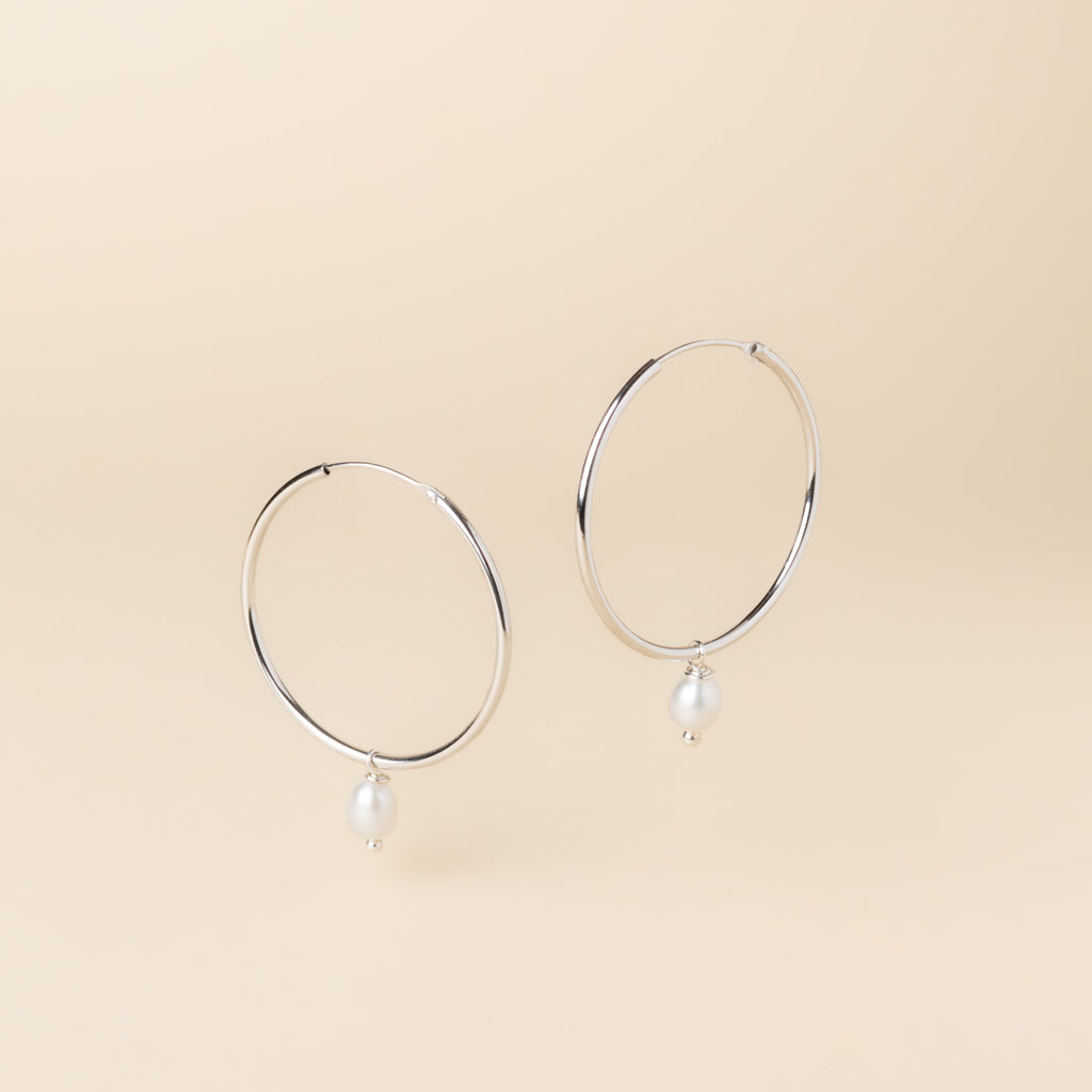 Anneaux avec perles Normand en argent sterling