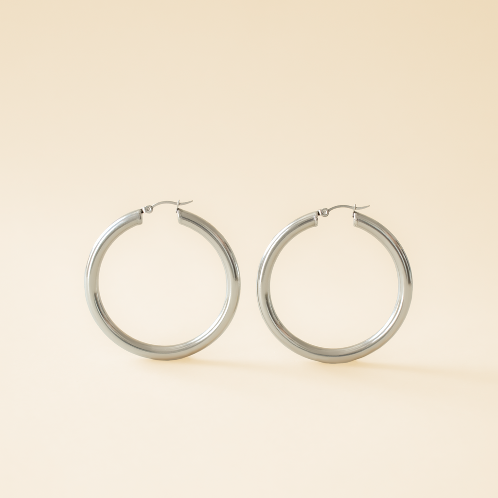 Boucles oreilles Tania Bold big hoops Silver