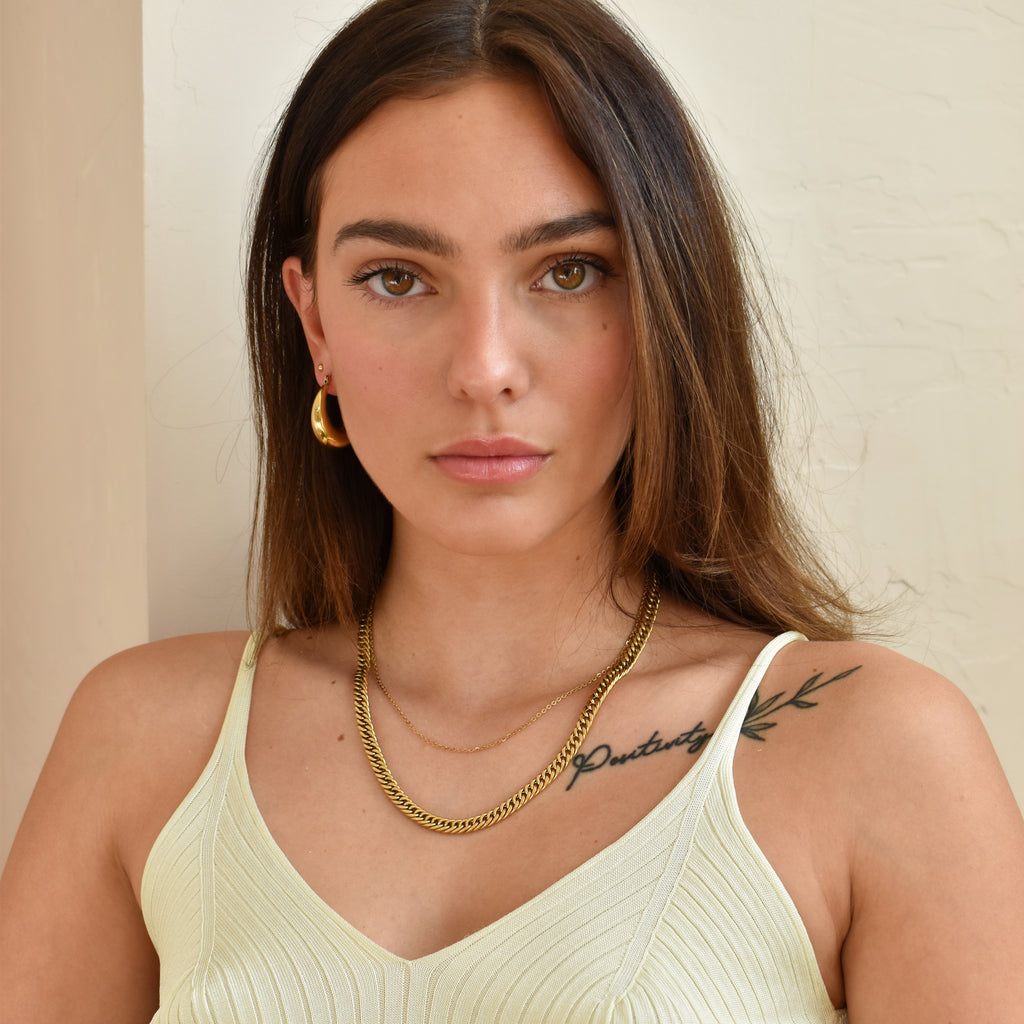 Bijoux en acier inoxydable couleur or pour femme